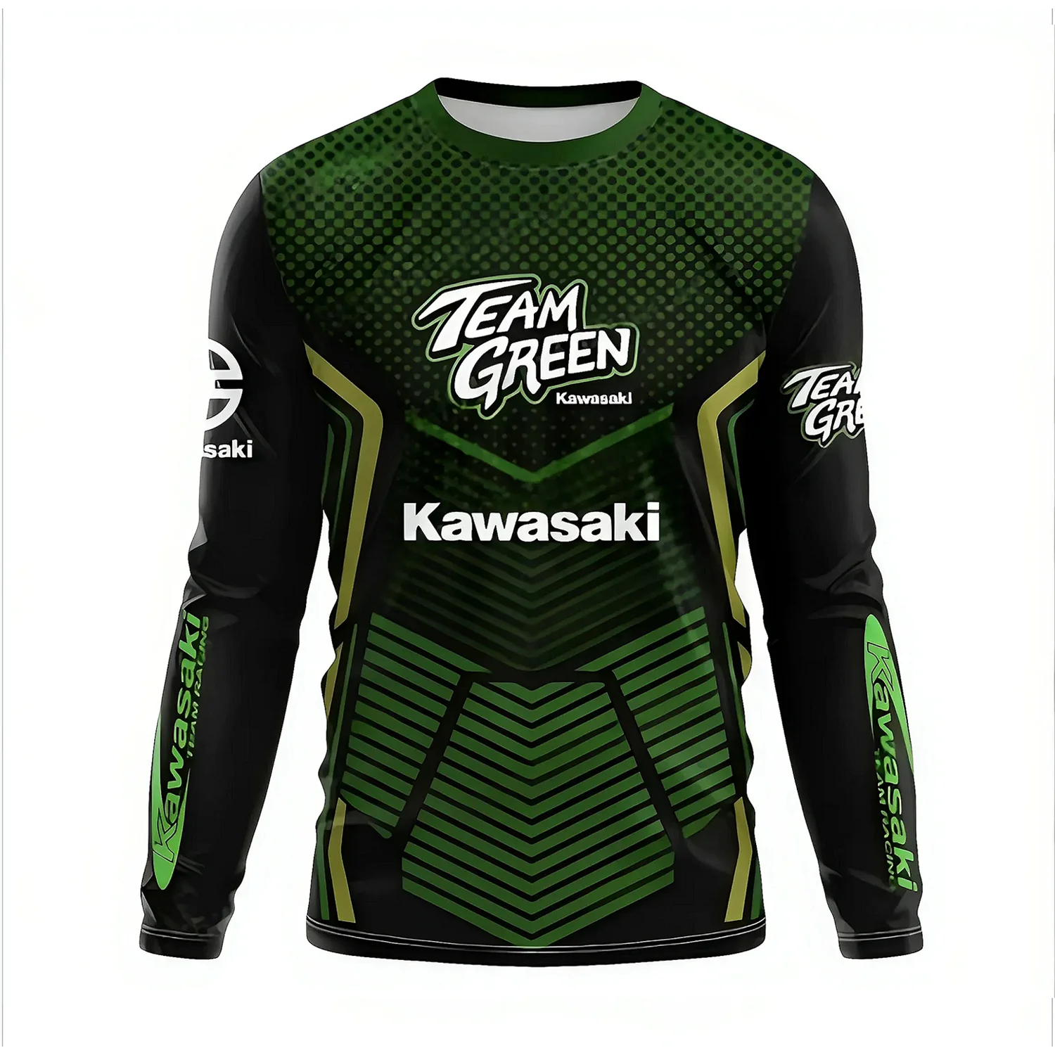 

Футболка Kawasaki для гонок на мотоциклах 2025 года, новейший уличный трикотаж, летняя классическая футболка с длинными рукавами, свободный спортивный трикотаж для взрослых