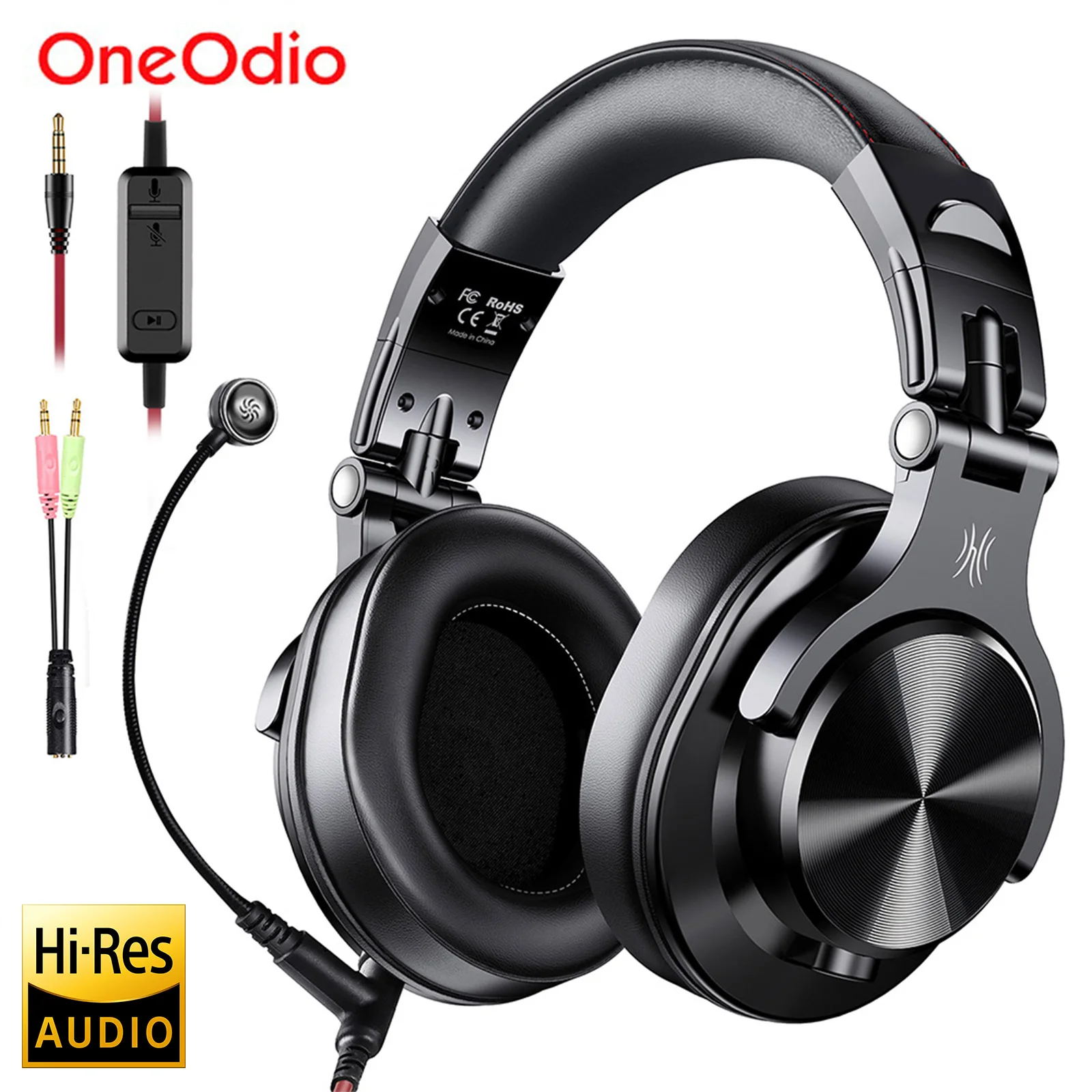 Oneodio A71 Gaming Headset Studio DJ Headphones Stereo Over Ear Wired Headphone Hi-Res With Microphone For PC PS4 Xbox One Gamer