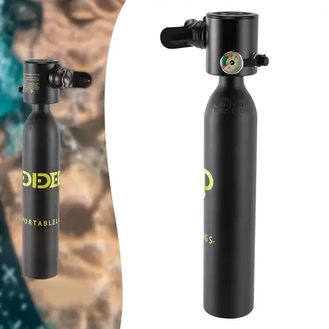 Mini Scuba Tank 0.5L Aluminum Diving Cylinder Lightweight Dive Gear Portable Backup Breathing System 5-10Min for Snorkeling Underwater Photography