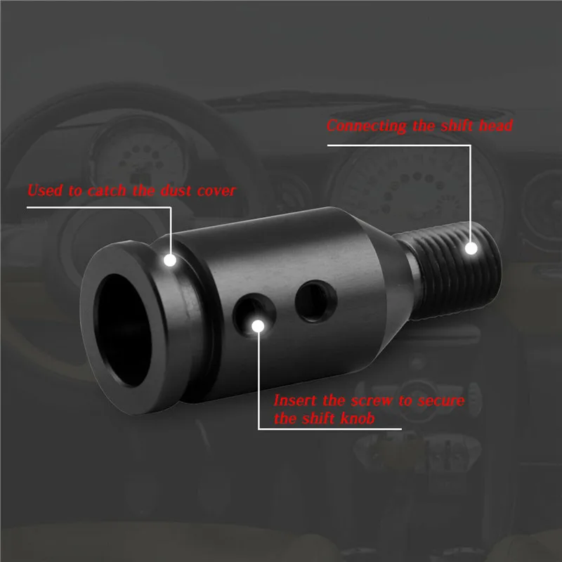 M12x1.25mm /M10x1.5mm Universal Aluminum Gear Shift Knob Shifter Adapter For Non Threaded Shifters For BMW Mini 4 Colors