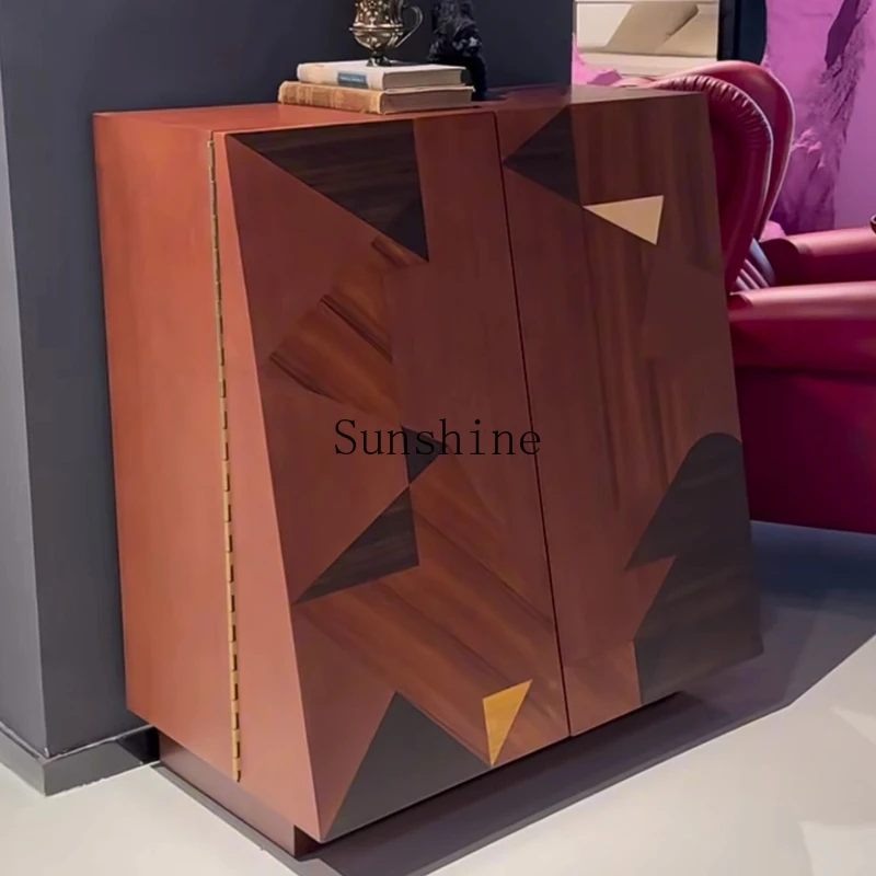 Light luxury storage, dining side cabinet, simple and modern entrance, stable and durable, round and smooth