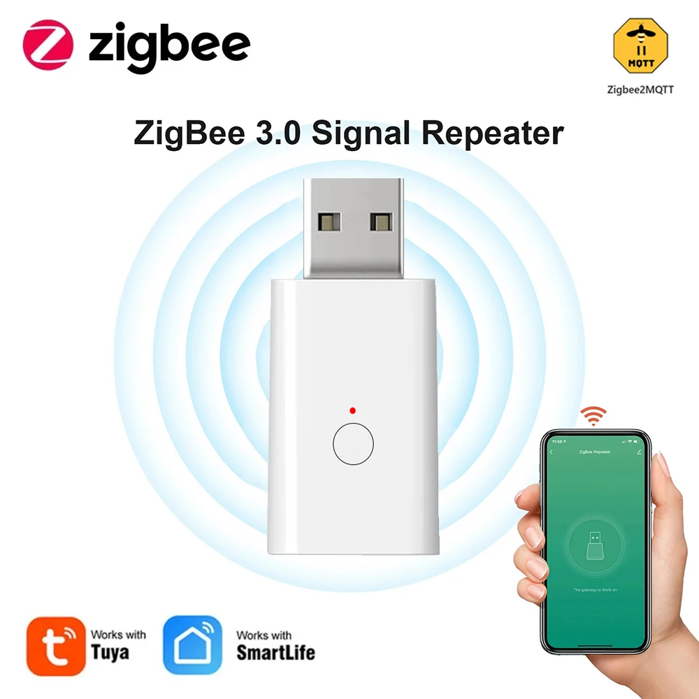 

Tuya ZigBee 3.0 Signal Repeater USB Signal Extender Amplifier for Smart Life APP Works with ZigBee Gateway Smart Home Devices