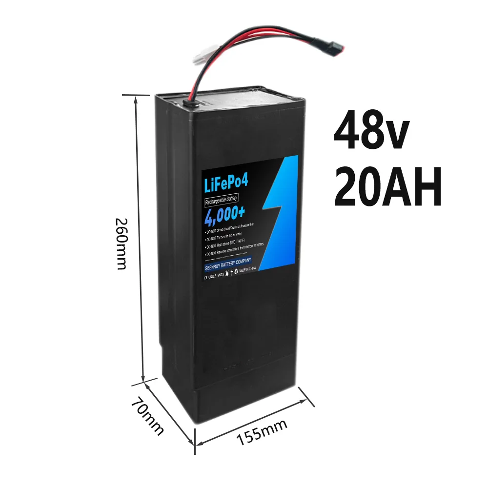 48v 20AH  Lifepo4 Battery Pack easy to carry Built in BMS Optional Bluetooth for electric motorcycle  + 5A charger