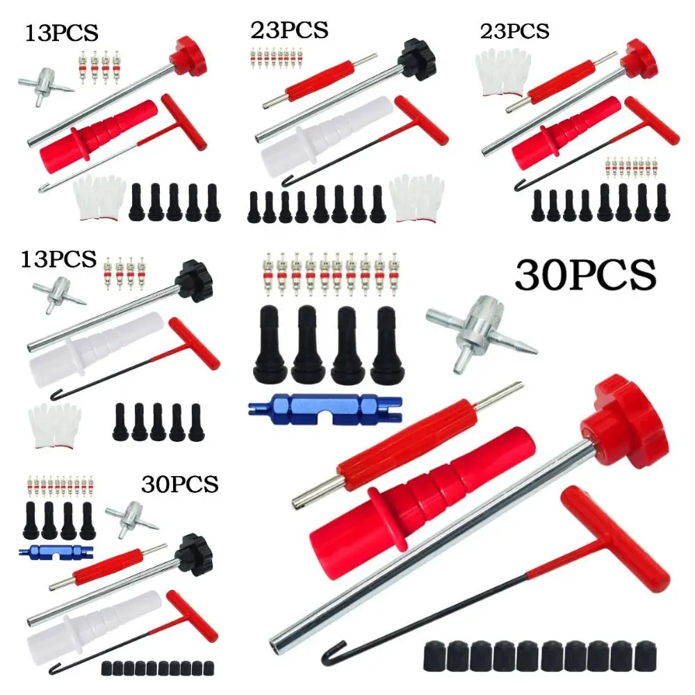 

Alloy Steel Tire Valve Stem Removal Tool Effortless 4-in-1 Replacement Tire Valve Tools Quick Change Anti Slip Rubber Handles