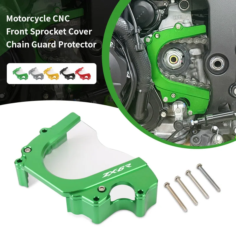 CNC Front Sprocket Cover Chain Guard Protector Motorcycle Fit For ZX6R ZX-6R ZX 6R 2019-2025