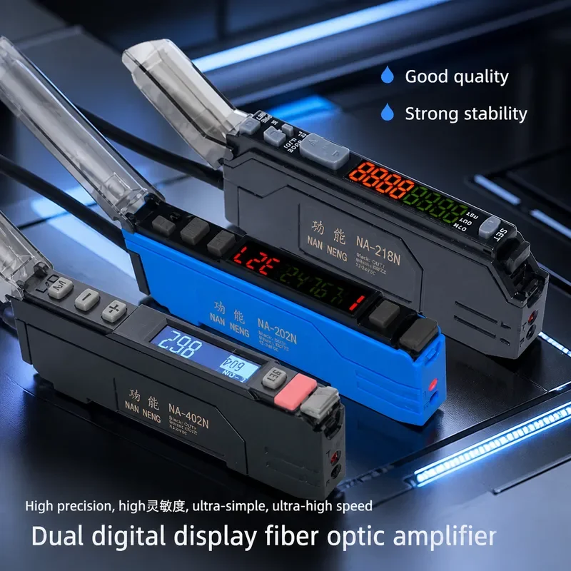 NA-402N NA-218N Digital Display Fiber Amplifier Sensor Diffuse Reflection Optoelectronic Switch for Automation