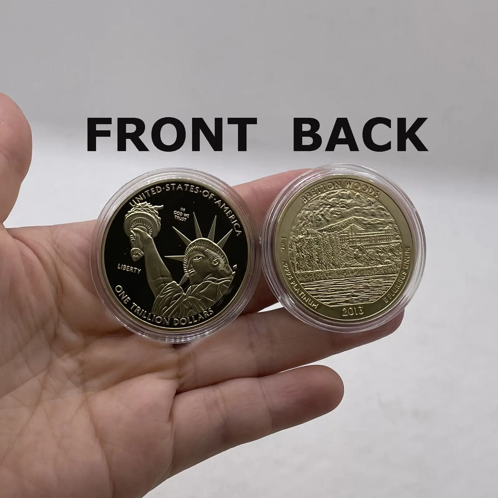 Статуя Соединенных монет один триллион долларов США золотая медаль в Бог мы доверяем серебряной коллекции монет