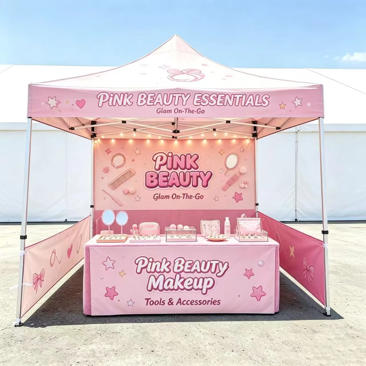 Custom Canopy Tent 10x10 Logo Personalized Pop Up Exhibition Marquee Vendor Business Trade Show Marketing Events Feather Flag