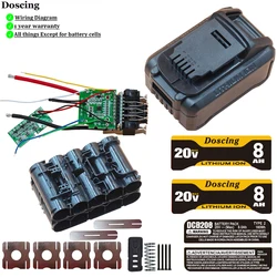 Doscing DCB208 10x21700 20V Battery Case Charging Protection PCB For Dewalt 18V 20V Power Tools DCB204 DCB200 DIY 8Ah battery