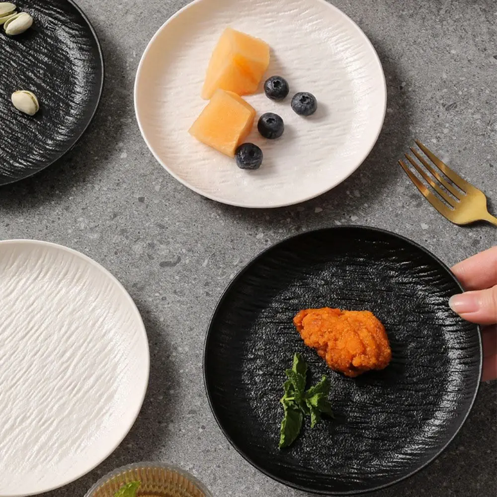 

Creative INS Stone Grain Bone Plate Reusable Shatter-Resistant Food Plate Salad Plate with Base Candy Dessert Plate Snack