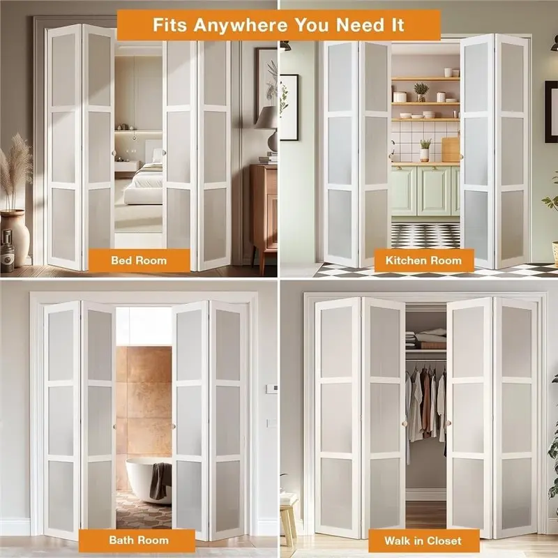 B-est Bi-Fold Door Hardware Kit 24-Inch 2-Pack Bi-Fold Closet Door Track Bifold Closet Door Hardware Kit