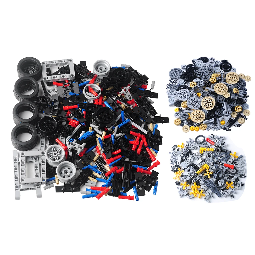768 قطعة أجزاء فنية اللبنات التروس المحاور حزمة عجلات موصلات سلسلة ربط دبابيس المفاصل DIY بها بنفسك سيارات الطوب Modellbau