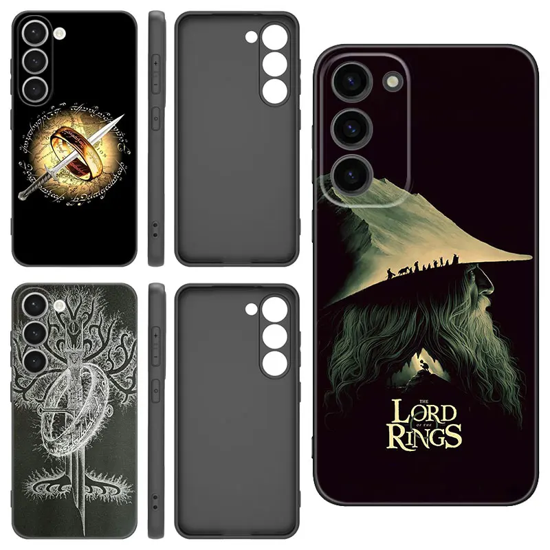 The L-Lord of the R-Rings Black Silicone Phone Case For Samsung Galaxy S20 S23 FE S21 S22 S24 Ultra S10 Lite S8 S9 Plus S7 Edge