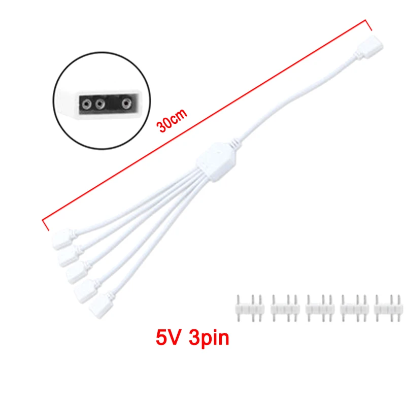 PC Mianboard RGB Synchronization Extender Cable Splitter 12V 4pin/5V 3pin Transfer Extension Cable AURA SYNC