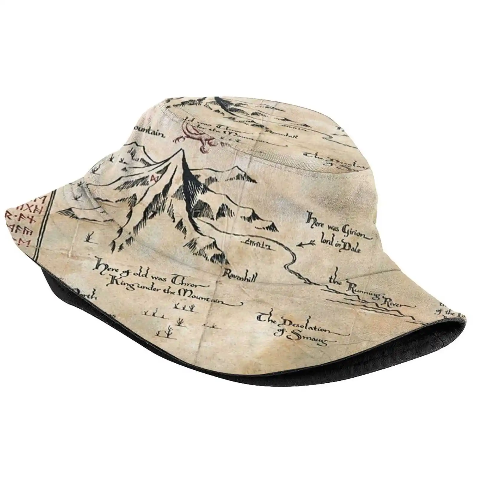 Secrets Of Middle - Earth Map Unisex Summer Outdoor Sunscreen Hat Cap The Tolkien Gandalf Frodo 4k Stream Golem Map Battle Army