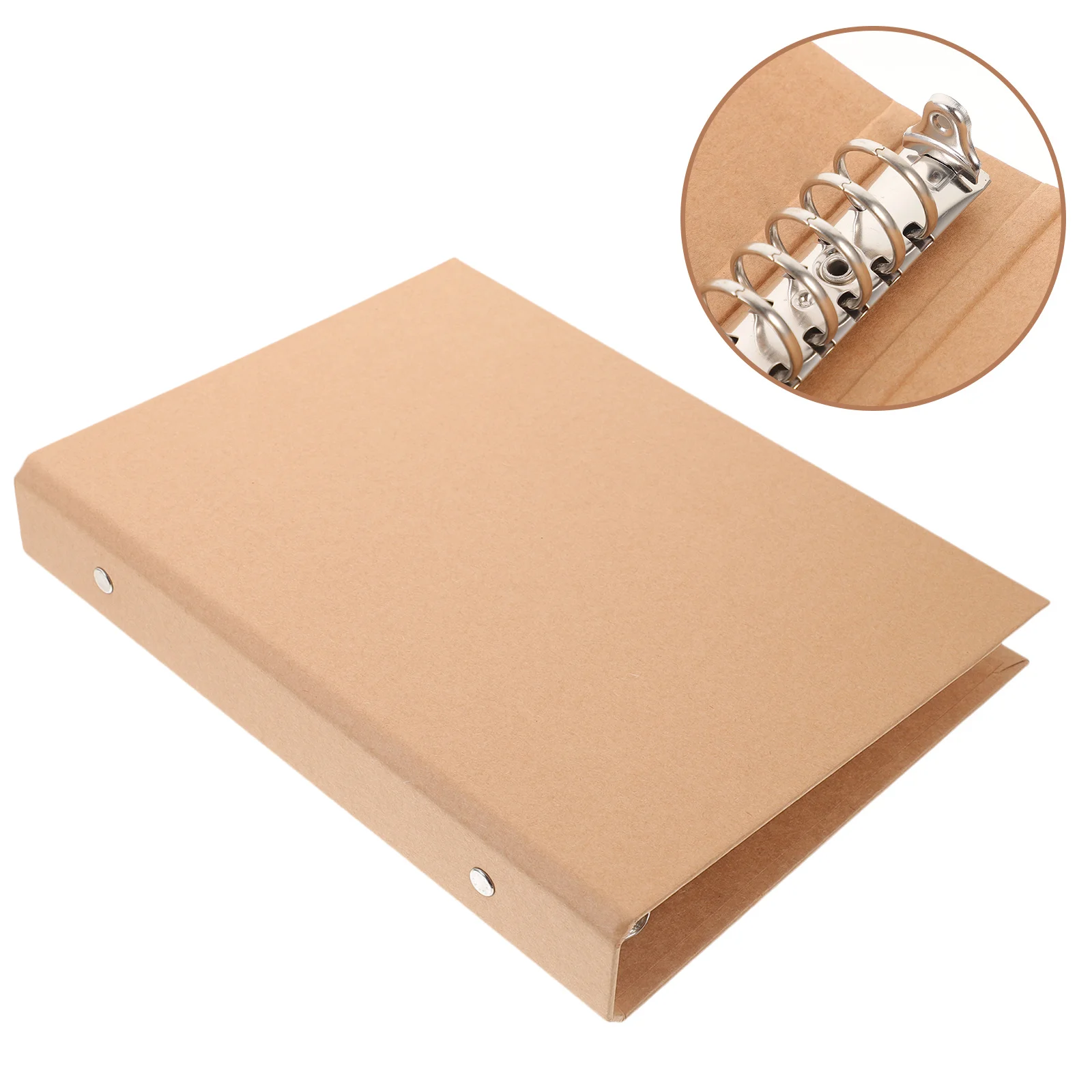 A5 Kraft Paper Binder Cover Sturdy Reusable Notebook Shell for Planner Journal Protective Document Folder School Office Supply