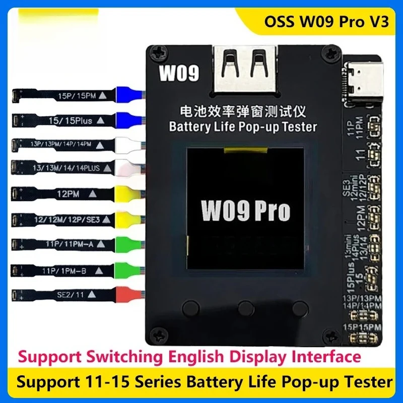 OSS W09 Pro RELIFE XA2 Pro Battery Programmer for iphone 11 12 13mini 14 15Pro Max Battery Health Changed to 100% Pop-up Repair