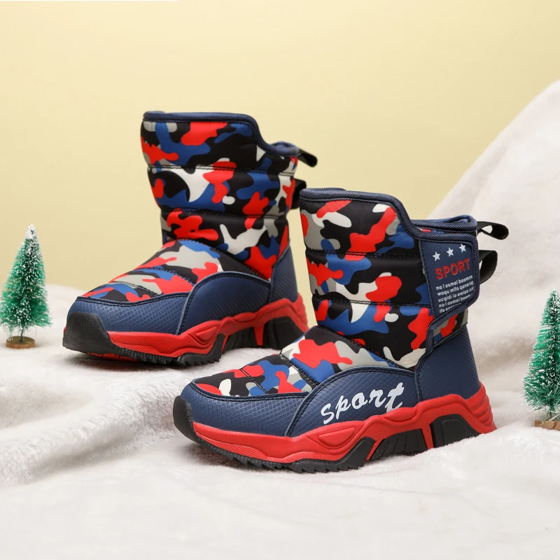 Boys Girls Snow Boots Winter Outdoor Waterproof Slip Resistant Cold Weather Shoes(Little Kid/Big Kid)