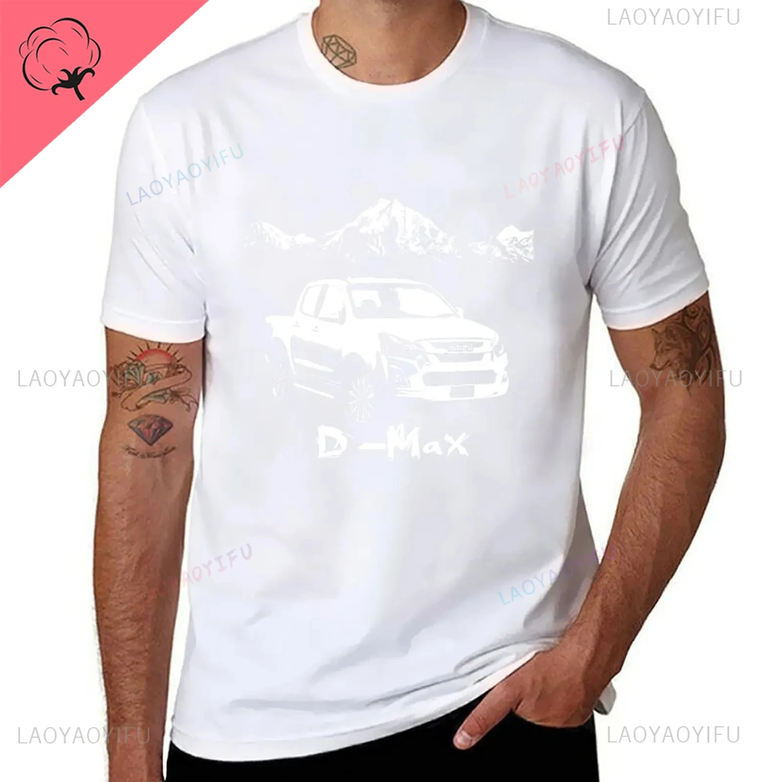 Nowy Isuzu D Max z nadrukowanym logo casual odzież uliczna trend codzienna moda wygodne letnie męskie damskie uniwersalne T-shirt z okrągłym