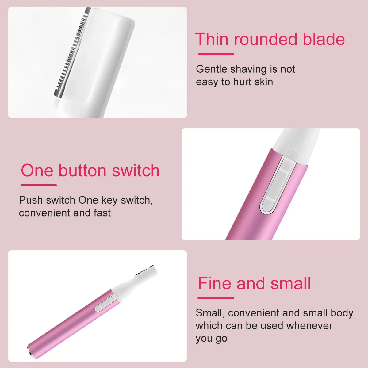 เครื่องเล็มขนคิ้วไฟฟ้าพร้อมหวี ใช้ได้ทั้งชายและหญิง ไม่เจ็บ ใช้งานง่าย พกพาสะดวก ใช้แบตเตอรี่ สำหรับใบหน้า ริมฝีปาก รักแร้ ขา และลำตัว