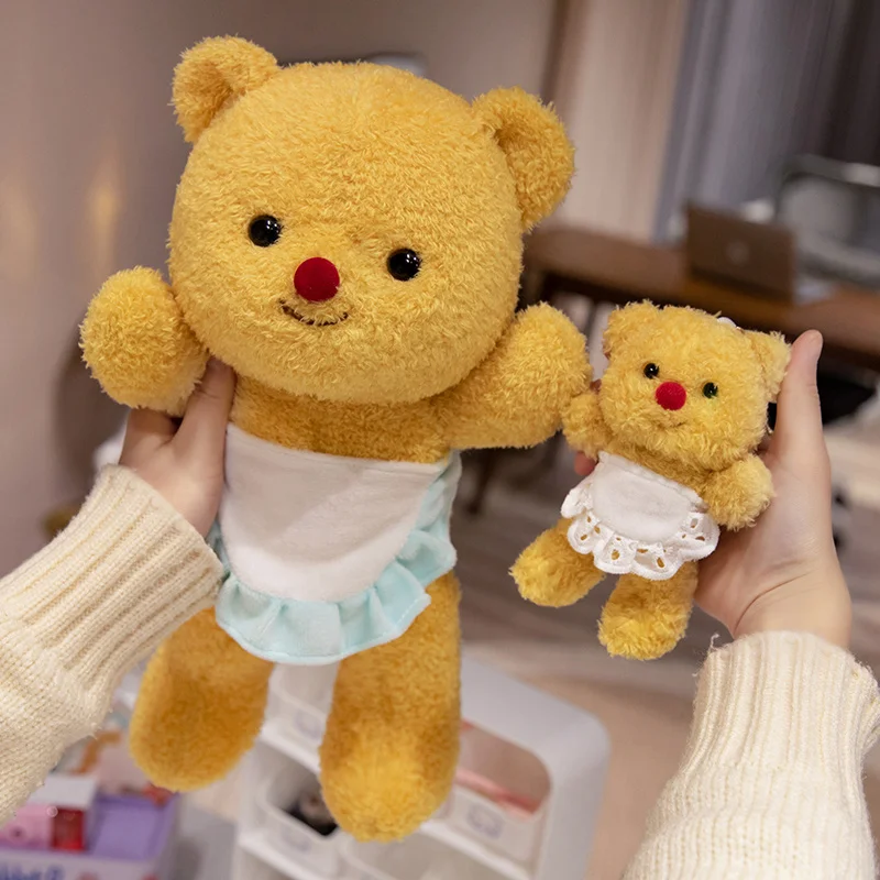 New Cute Butter Cake Bear Plush Toy Soft Stuffed Animals Cartoon Apron Dress Dolls Plushie Pendant for Girl Birthday Gifts Decor