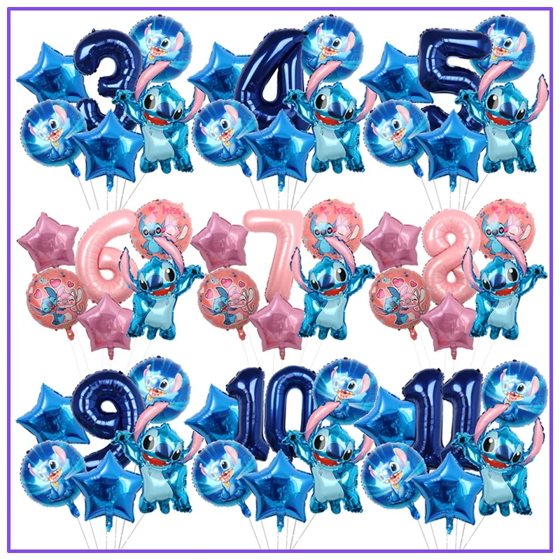 Disney Stitch Birthday Party Balloons Lilo & Stitch Balloon Sets Baby Shower for Kids Birthday Party Decorations Supplies Gifts