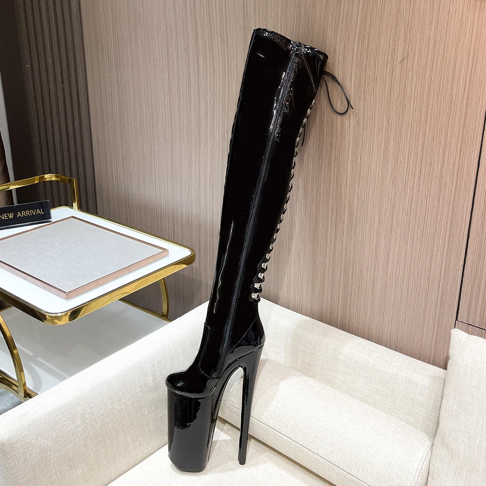 SDTRFT Female Over The Knee Buckle Red Boots 26cm Thin Heels Stilettos Platform Botas Mujer Ladies Shoes Woman PUNK Girl's Pumps