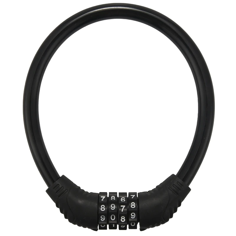【STOCK】Digital Bicycle Chain Lock Mountain Bike Lock Portable Security Lock Bike Cable Code Password Lock-Black