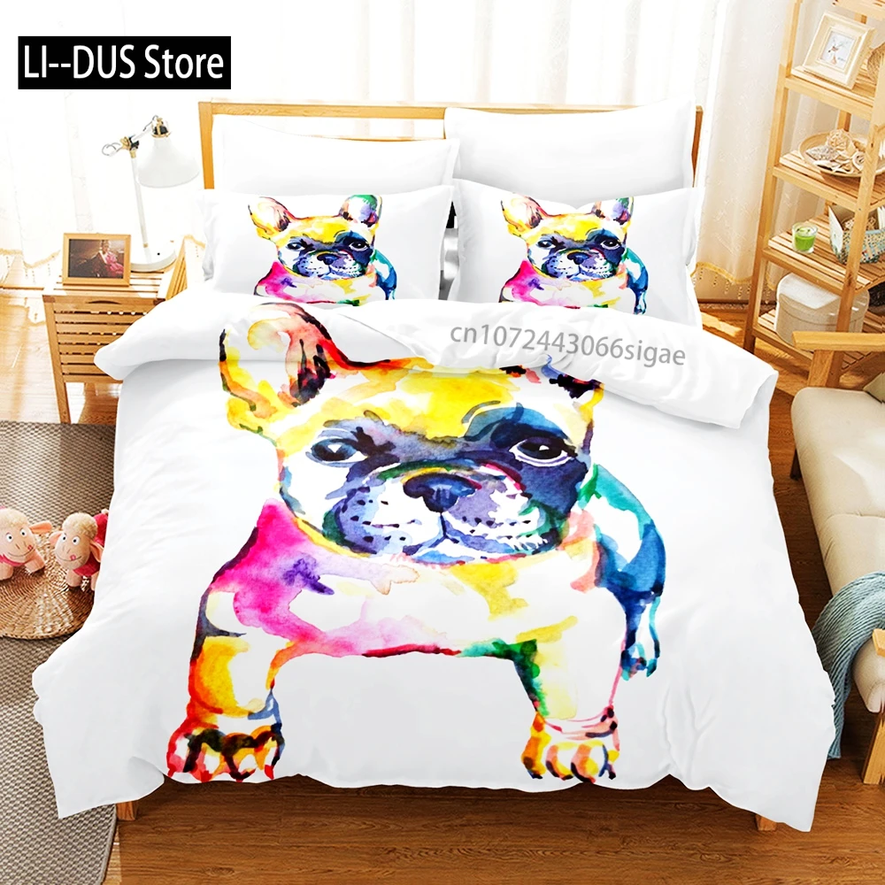 

Cute dog Bedding Set Single Twin Full Queen King Size Pet dog Bed Set Aldult Kid Bedroom Duvetcover Sets 3D Print 030