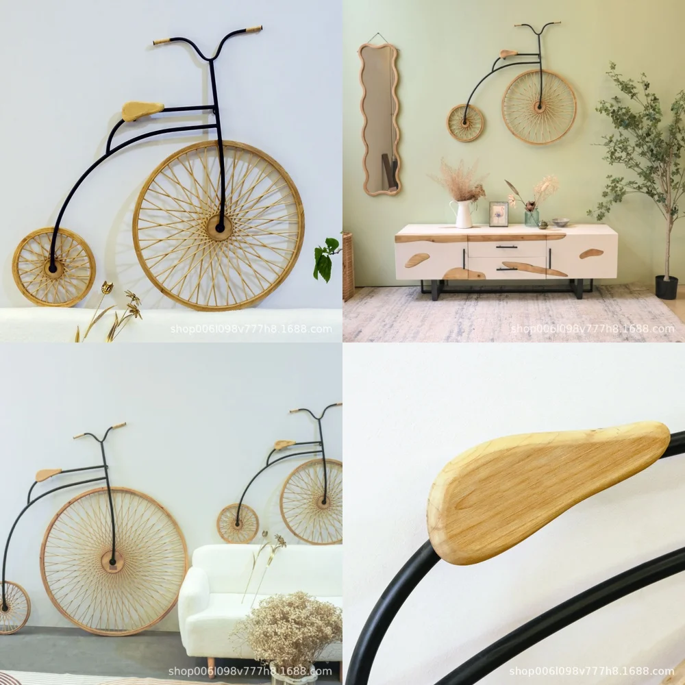 Creative Bamboo Weaving Self-Driving Car Wall Hanging for Home Decor for Living Room Bedroom for Cafe Bar Homestay for Wall