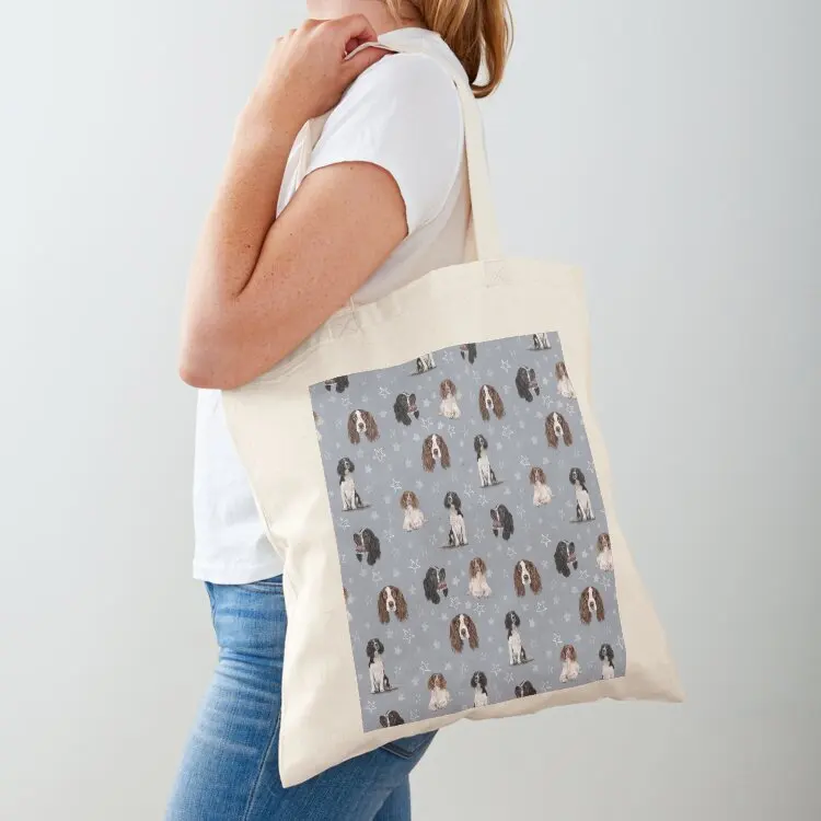 The Springer Spaniel Blue Tote Bag Beach bag shopper bag woman women