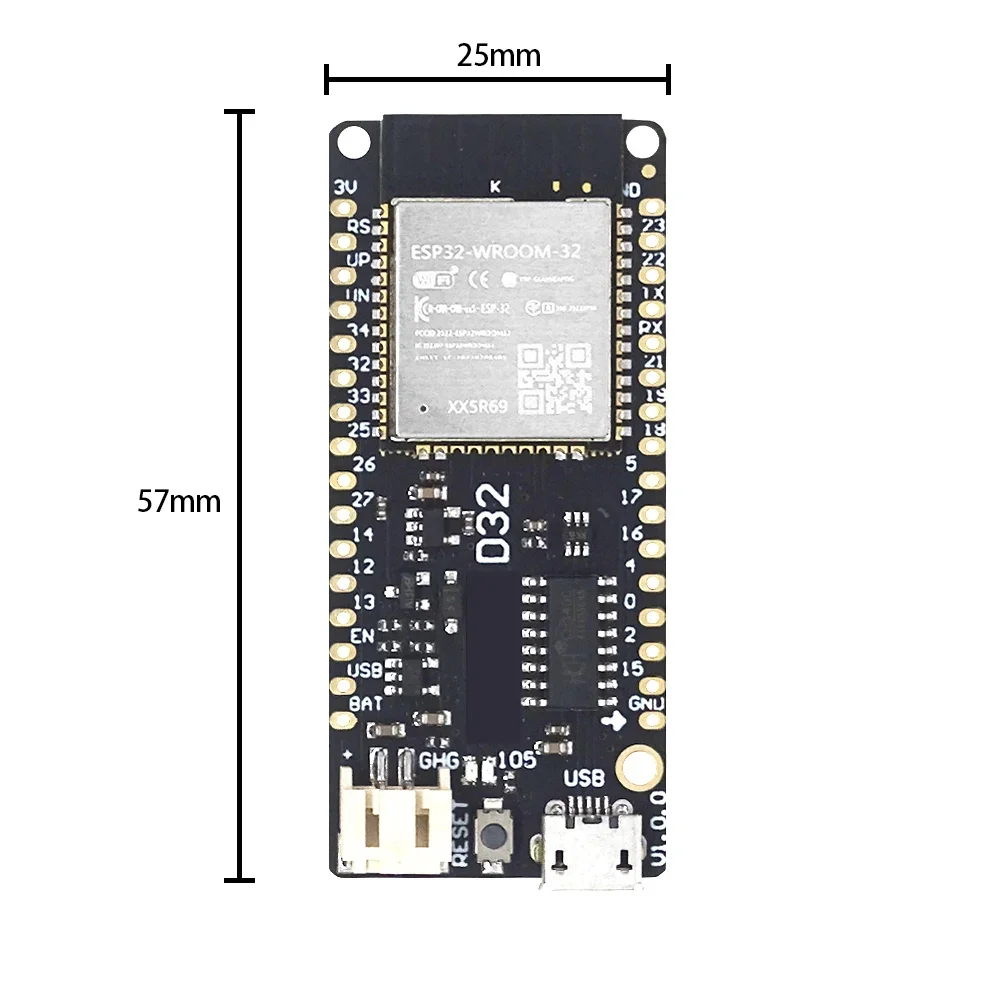 LOLIN D32 V1.0.0 - wifi & bluetooth board based ESP-32 esp32 ESP-WROOM-32 4MB FLASH Arduino MicroPython Compatible
