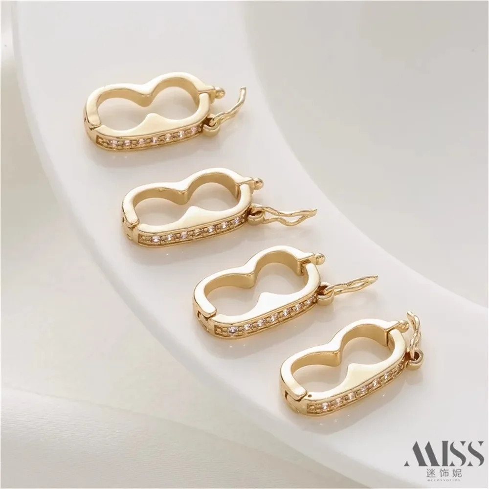 

Позолоченная 14 К 8-образная пряжка для сверла, безопасная пряжка, соединительная пряжка «сделай сам», аксессуар для браслета и ожерелья ручной работы