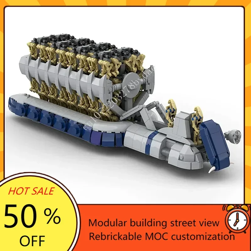 2149PCSClone Wars Platoon Attack Craft With Droid RackSpace War Military MOC SpaceShip Battle Model Custom Puzzle Model Toy Gift