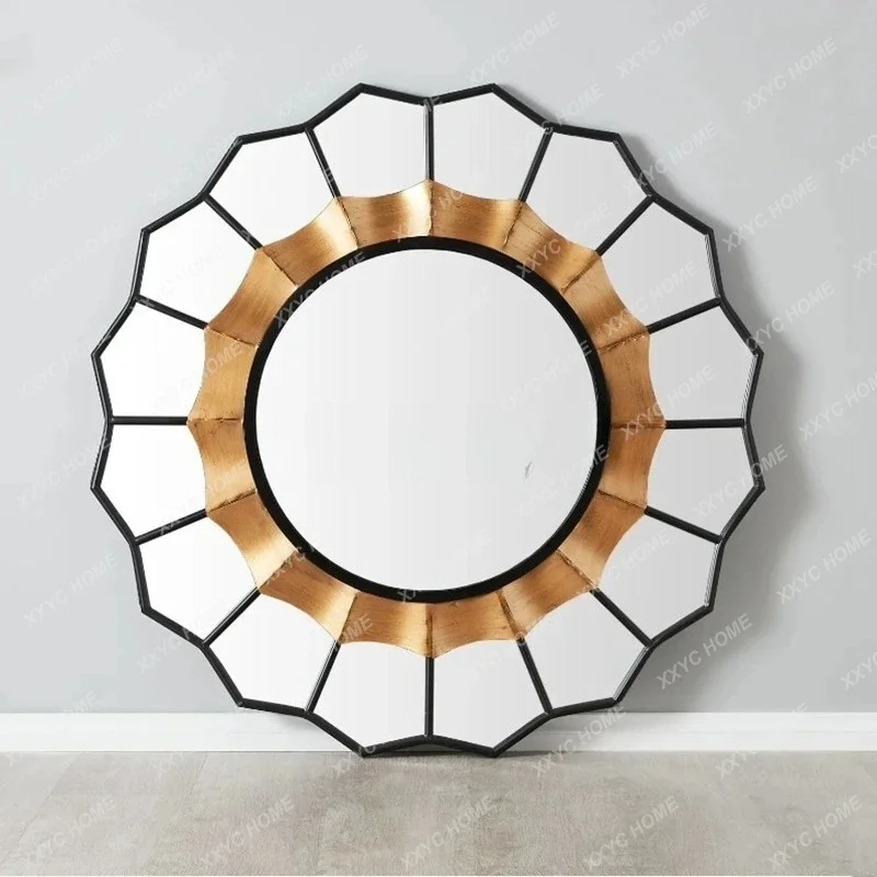 

Wall-mounted makeup mirror, bathroom, bedroom, European-style vanity three-dimensional decorative mirror, entrance mirror