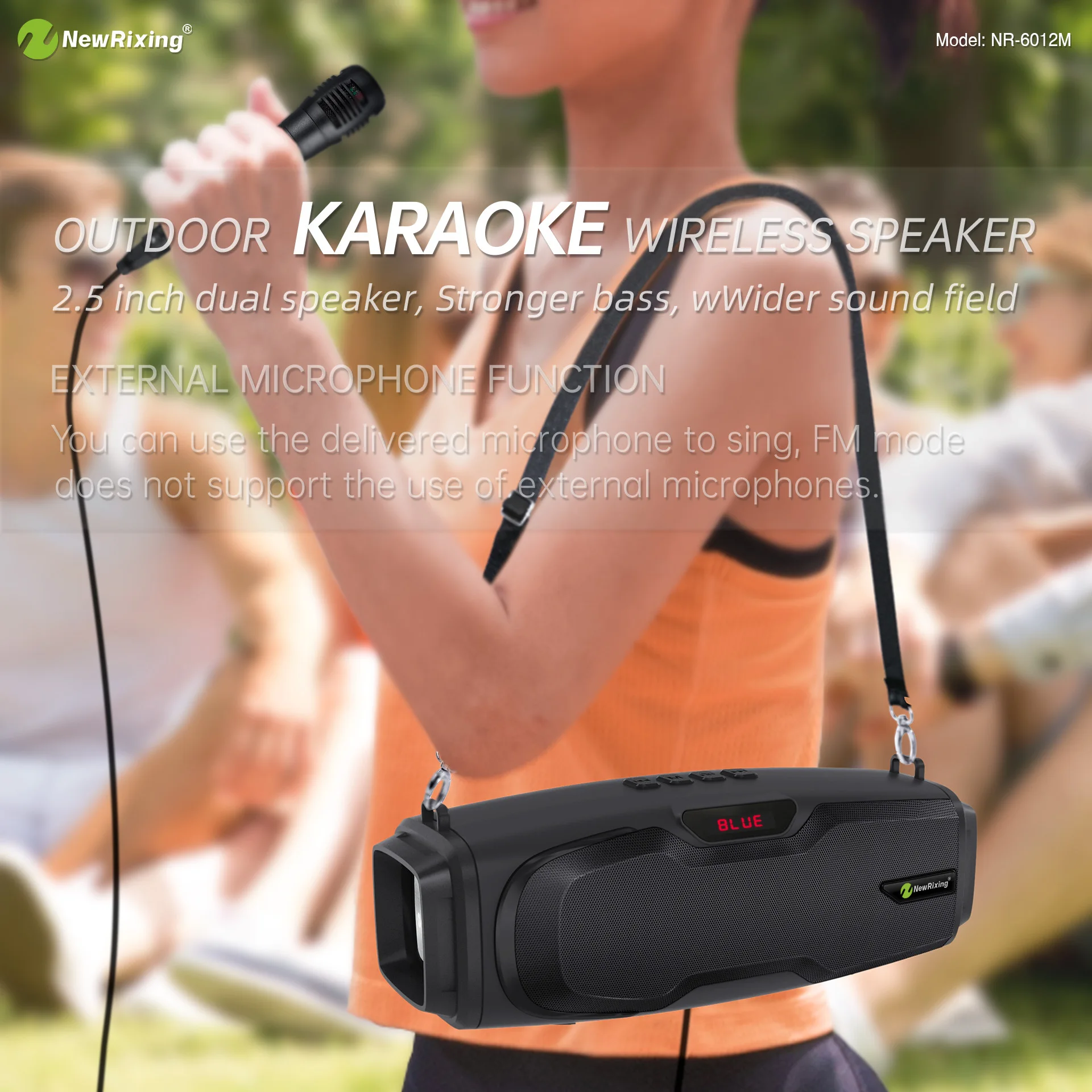 Wireless Bluetooth Speakers Outdoor with Microphone Karaoke High-power Surround Sound System Home Theater Subwoofer Boombox Aux