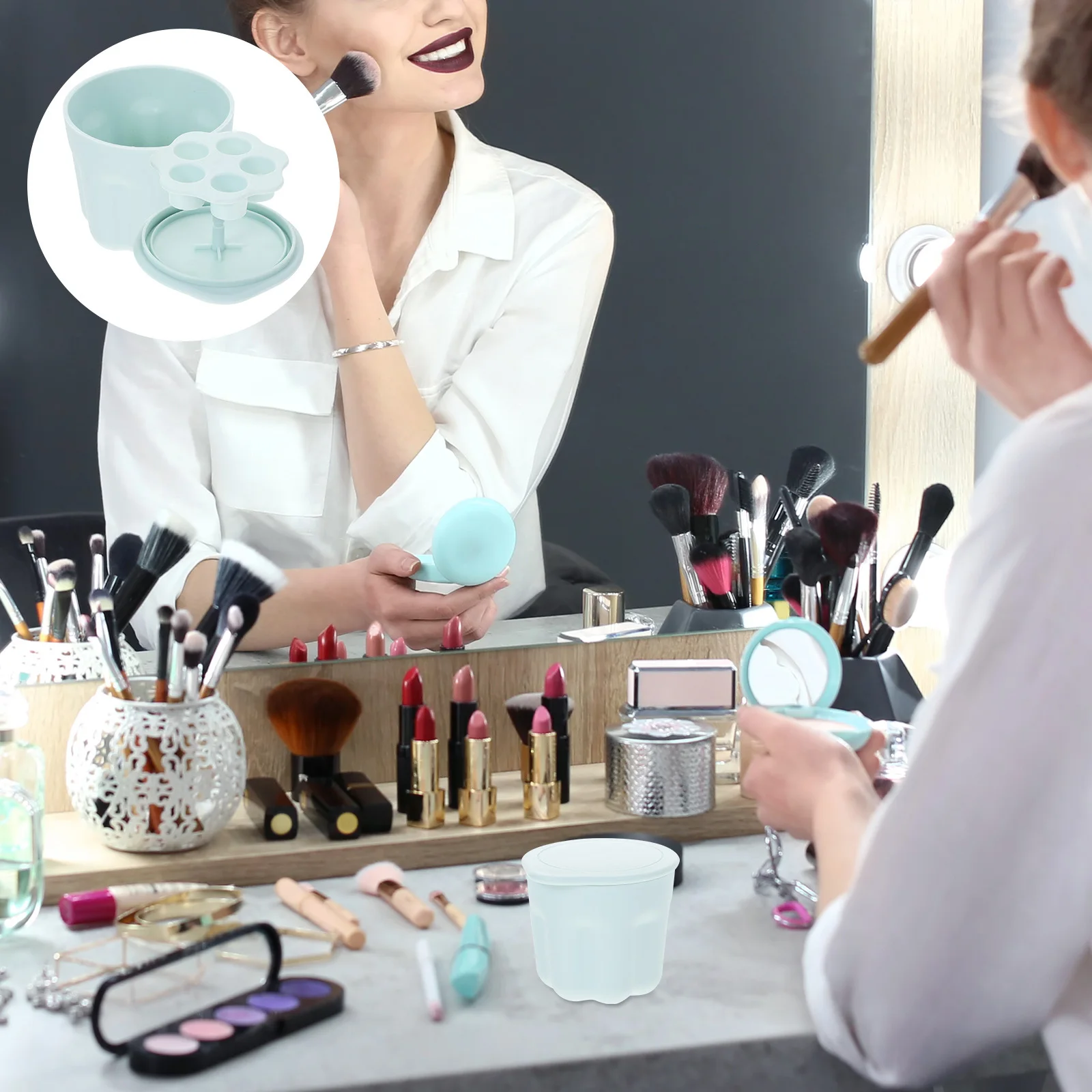 Brush Cleaner Drying Rack Hard to Bend Break Resists Wear Washable with Soap Water Ideal for Makeup Kit Daily Use Organizer