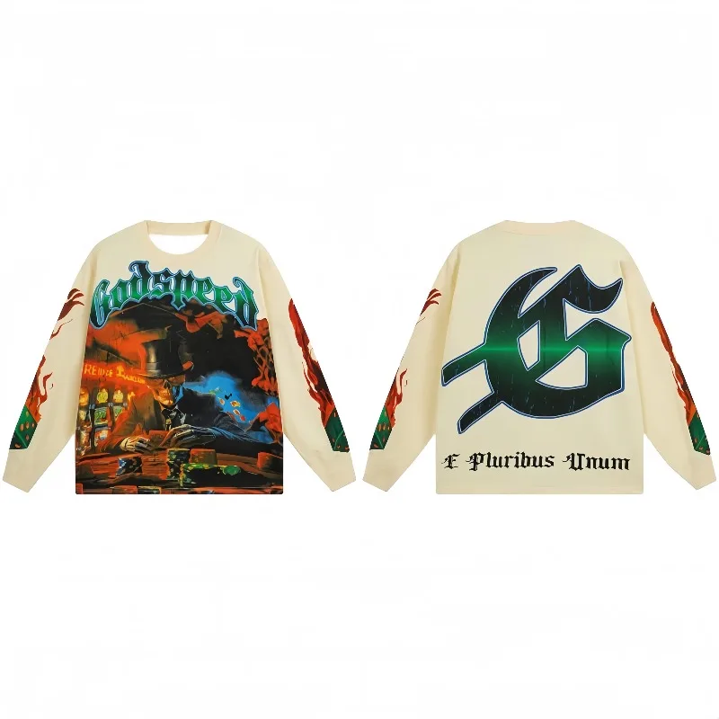 3D Printed Motorcycle T Shirt Men's Long Sleeve Riding Shirt Quick Dry Lightweight Breathable Biker Wear