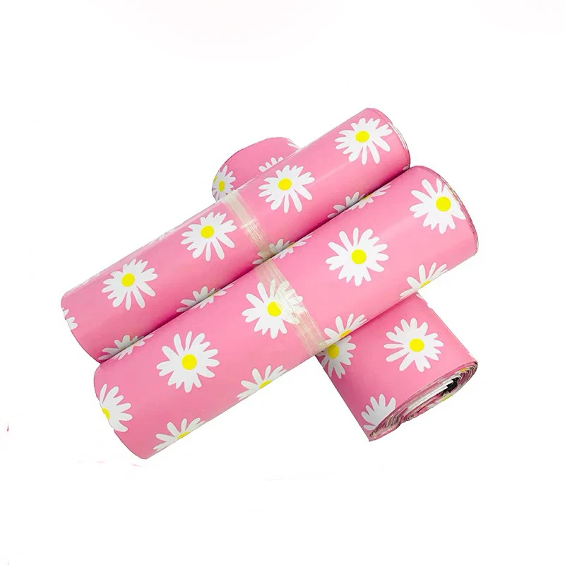 50PCS Envelope Thicken Poly Clothing Mailing Bags Fruit Flower Printing Courier Storage Bag Waterproof Plastic Express Pouch