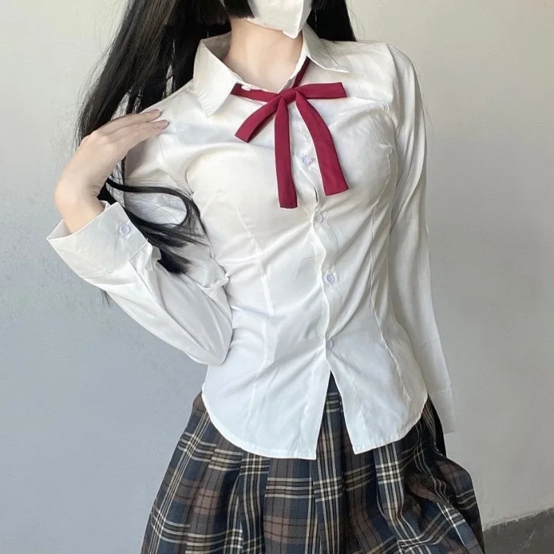 

Korean JK Shirts Women Preppy Style Tunic Fashion Schoolgirl Spring Sweet Long Sleeve Mujer Blusas Solid Casual Lovely Harajuku