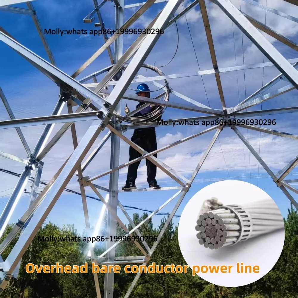 Acsr Cable AWG Stranded Aluminum Alloy Bare Conductor Wire 35Kv Rated Customize…