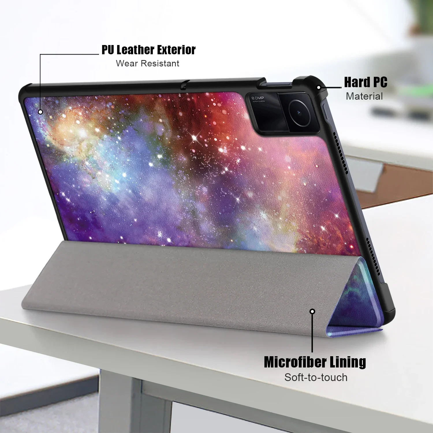 Kids Case For Xiaomi Redmi Pad SE 11 Inch 2023 8.7 4G PU Leather Tri-Folding Stand Magnetic Flip Cover For Redmi Pad 10.6 10.61