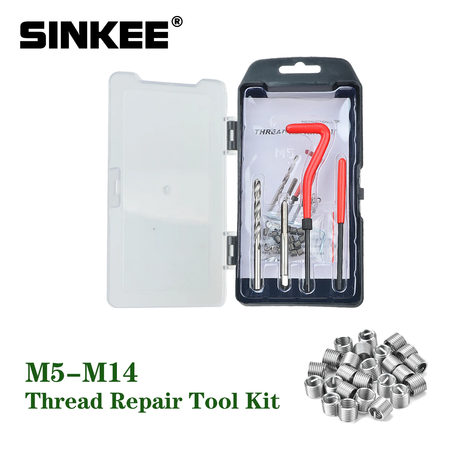 Thread Repair Insert Tool M5 M6 M7 M8 M10 M12 M14 For Restoring Damaged Recoil Threads Spanner Wrench Twist Drill Bit Kit