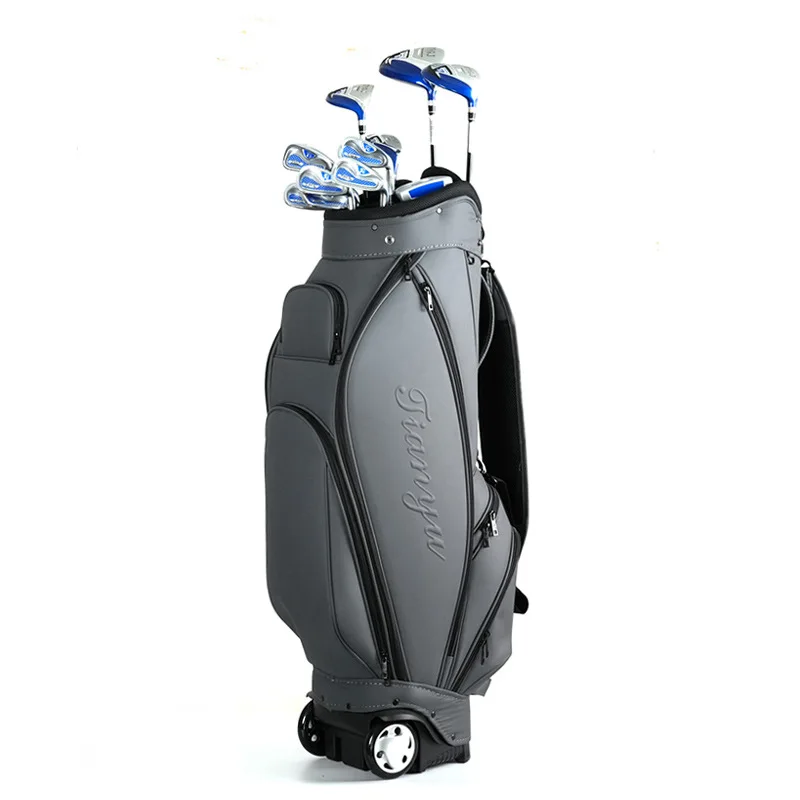 حقيبة جولف مقاومة للماء مع عجلات من النايلون المتين لحمل نادي الجولف تحمل 12-13 ناديًا