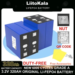 LiitoKala 3.2V 320Ah Lifepo4 Rechargeable Battery Lithium Iron Phosphate Cell 12v 24v Travel Solar Campers batteries Duty-free