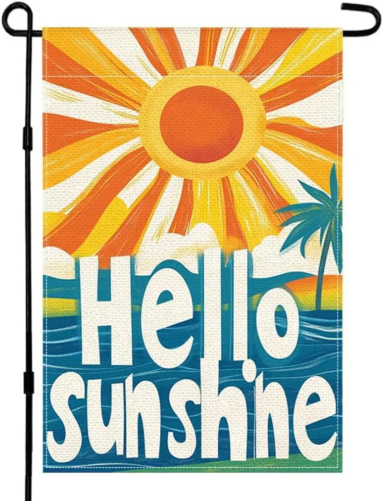 Hello Sunshine Garden Flag Yard Flag 12x18 Inch Double Sided Small Mini Yard Outdoor Outside Decoration LLE WWL UUN