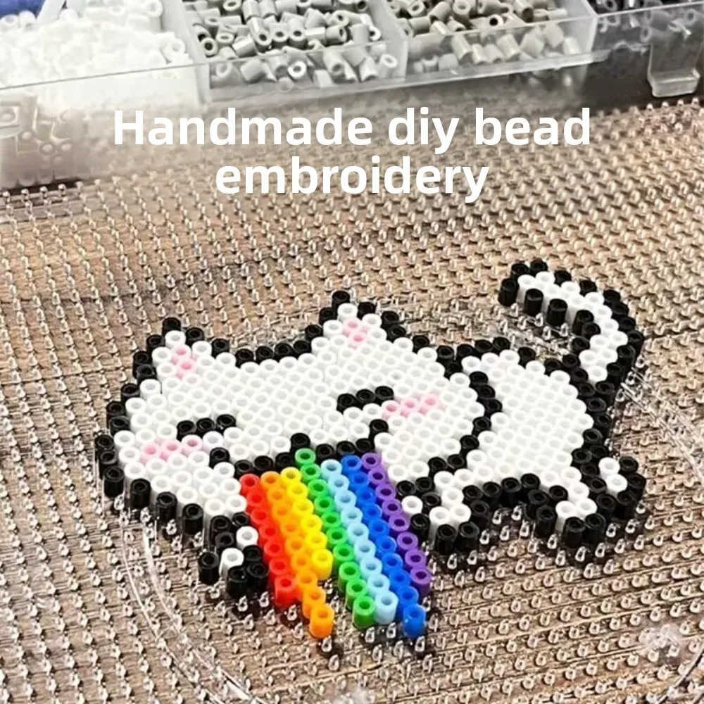 Colorful Bean Splicing Material Package Pegboard Sheets DIY Iron-on Bead Craft Kit Storage Box 24/48/72/96 Colors