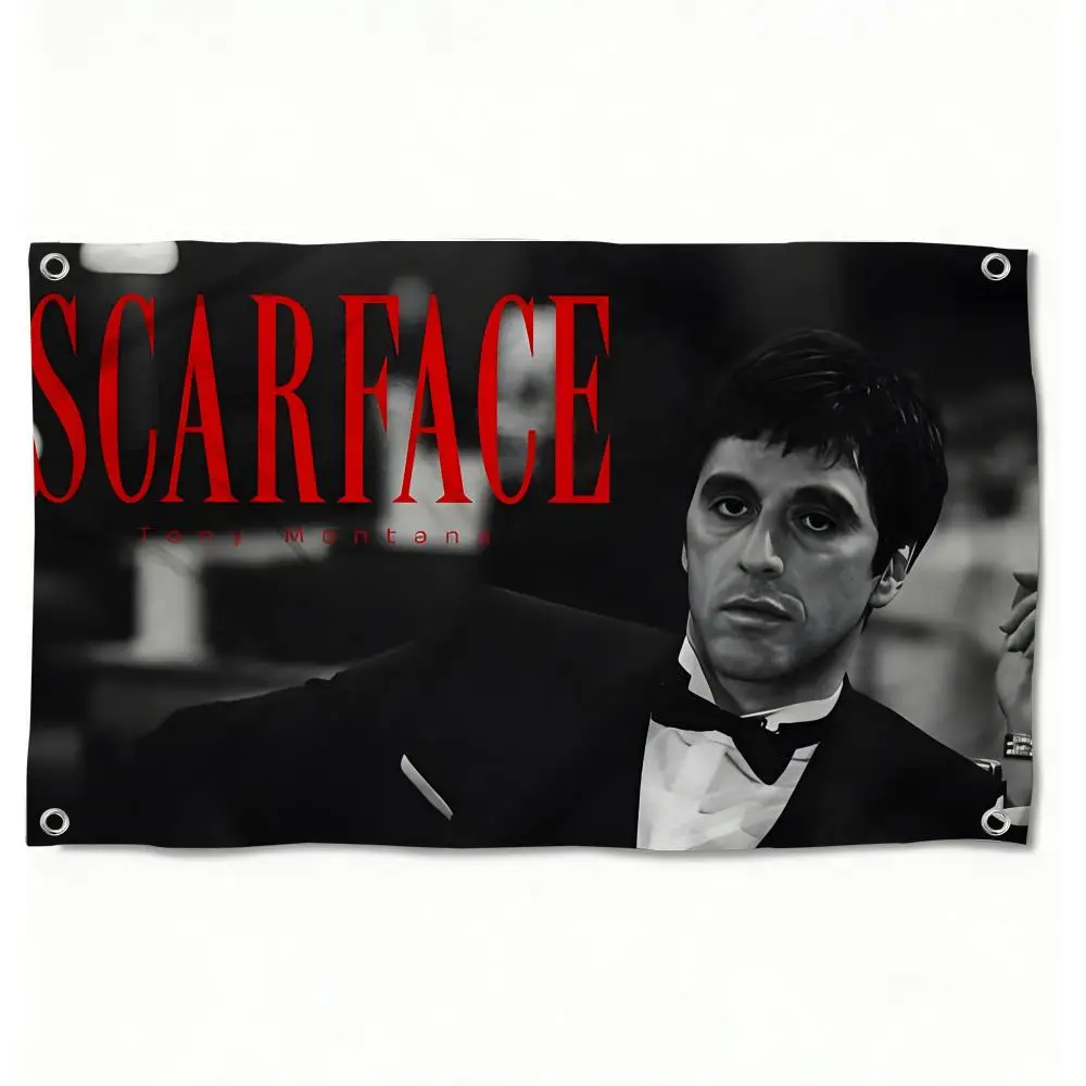classic tv series S-Scarface Flags Horizontal High Density Knitted Fabric European Simple For Durable Outdoor Indoor Use