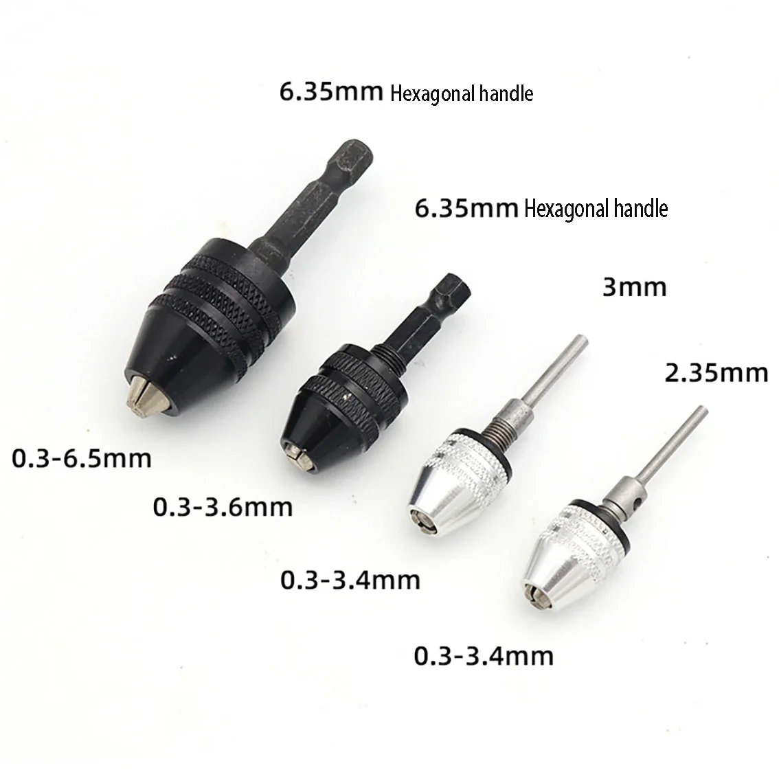 1Pc Quick Change Hexagonal Shank Drill 3.6 Electric Mill Drill Chuck Three Jaw Chuck Can Hold 0.3~6.5mm Bullet Shaped Chuck