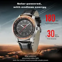 NORTH EDGE EVOQUE3 Solar Drive Watches For Men Pilot Series Leather Strap Luminous Stainless Steel Waterproof 50M Reloj Hombre